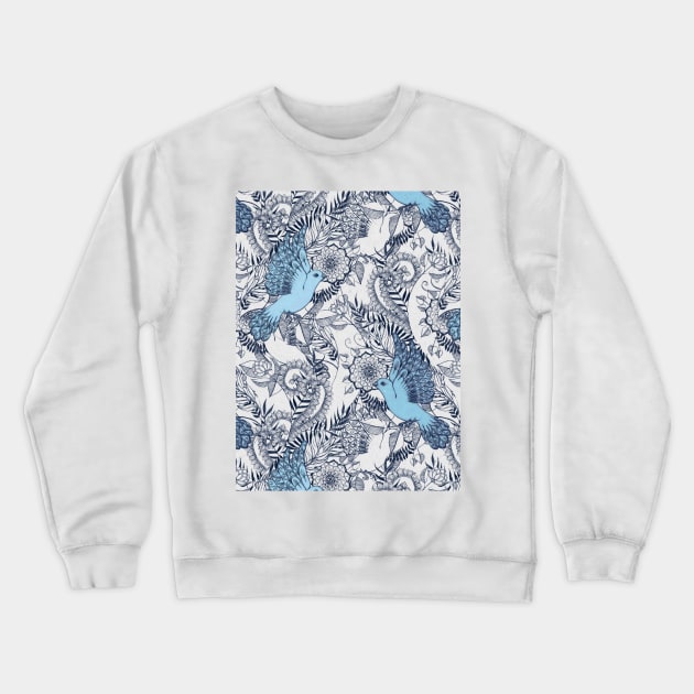 Flight of Fancy - navy, blue, grey Crewneck Sweatshirt by micklyn